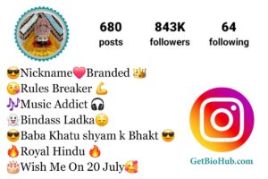 Khatu Shyam Bio For Instagram