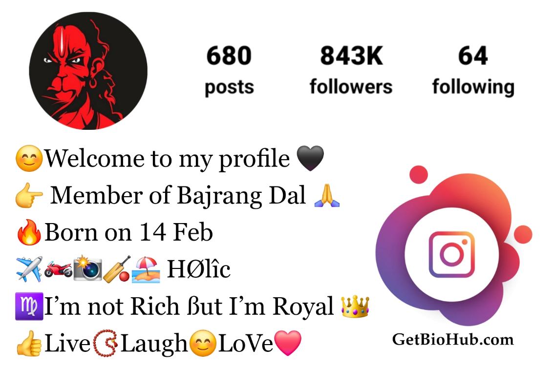 Bajrang dal bio for Instagram