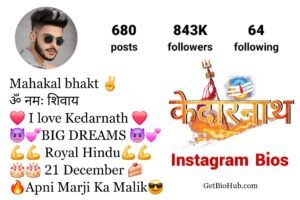 Kedarnath Bio For Instagram