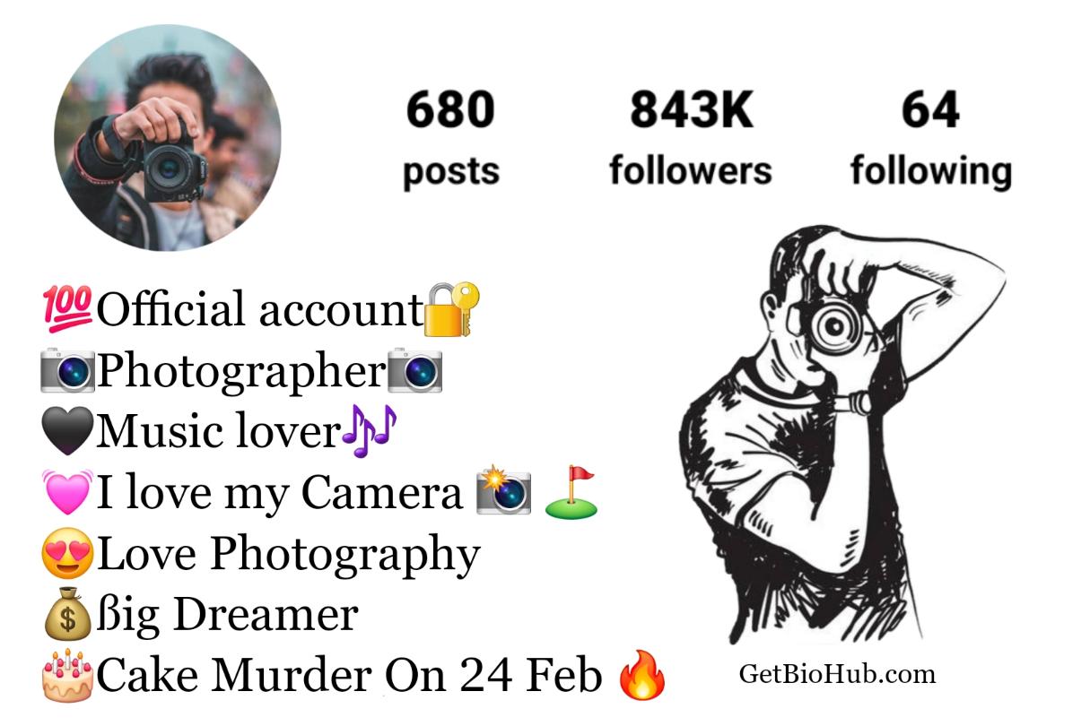 Photography Bio For Instagram